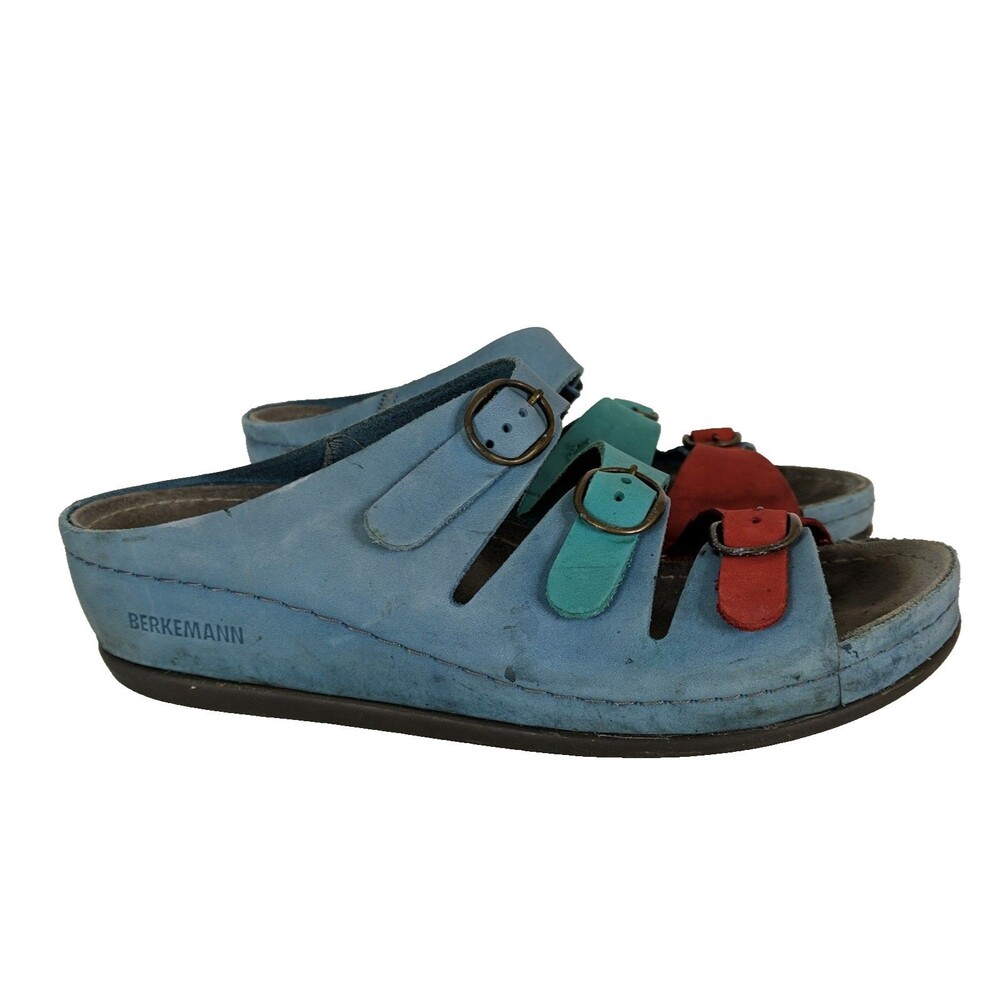 Berkemann Comfort Sandal Blue Red Slip-on Women's Size UK 4.5 EU 37.5 US 7
